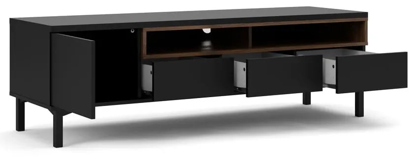 Čierny TV stolík 156x48x48 cm Roomers – Tvilum
