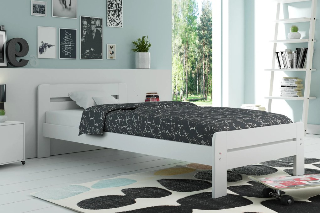 Interbeds Jednolôžková posteľ DALLAS1 biela s matracom - 200x120