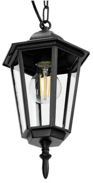 Vonkajší luster na reťazi 1xE27/60W/230V čierna