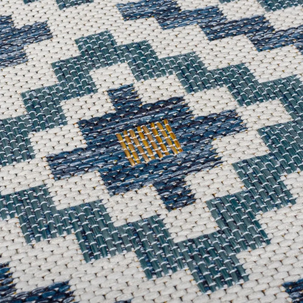 Žlto-modrý vnútorný a vonkajší koberec 120x170 cm Zia Trellis – Flair Rugs