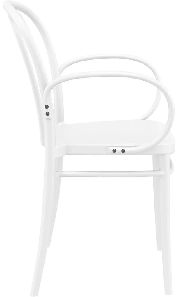 VICTOR XL záhradná stolička s podrúčkami white