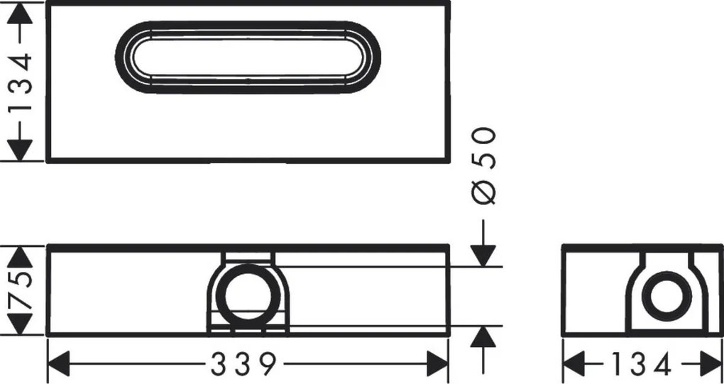 Hansgrohe uBox universal, základné teleso pre lineárne sprchové žľaby pre štandardnú inštaláciu, HAN-01001180