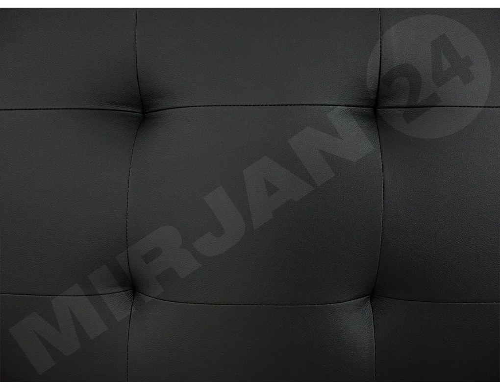 Čalúnená manželská posteľ Pilatus, Rozmer postele: 140x200, Dostupné poťahy: ekokoža Soft 011 (čierna)