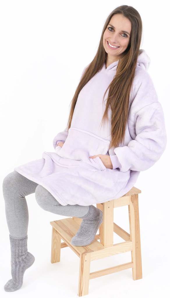Baránková mikina mikroplyš – Laura lila veľkosť M