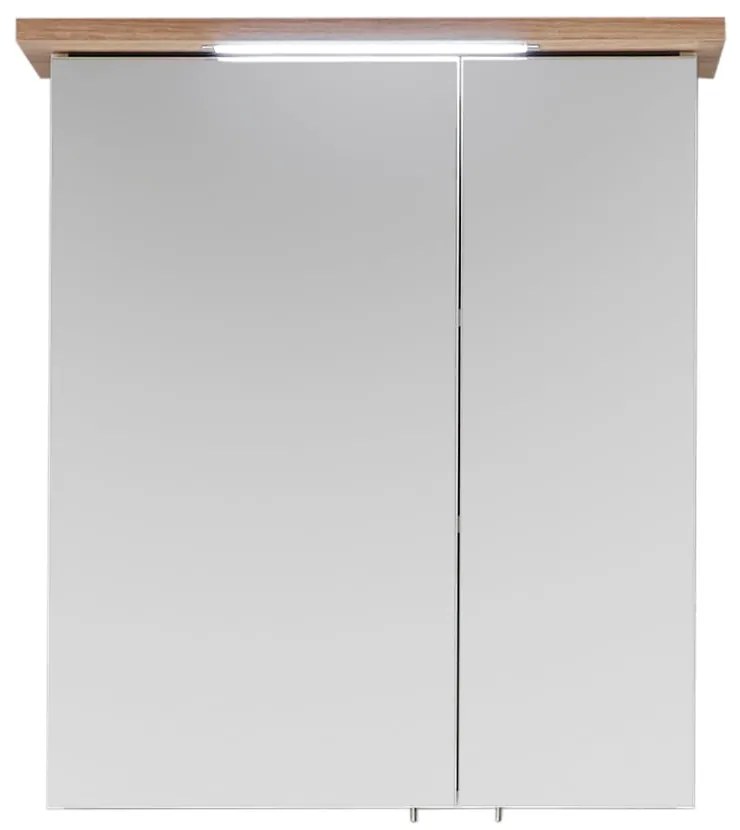 Biela závesná kúpeľňová skrinka so zrkadlom 60x72 cm Set 923 - Pelipal