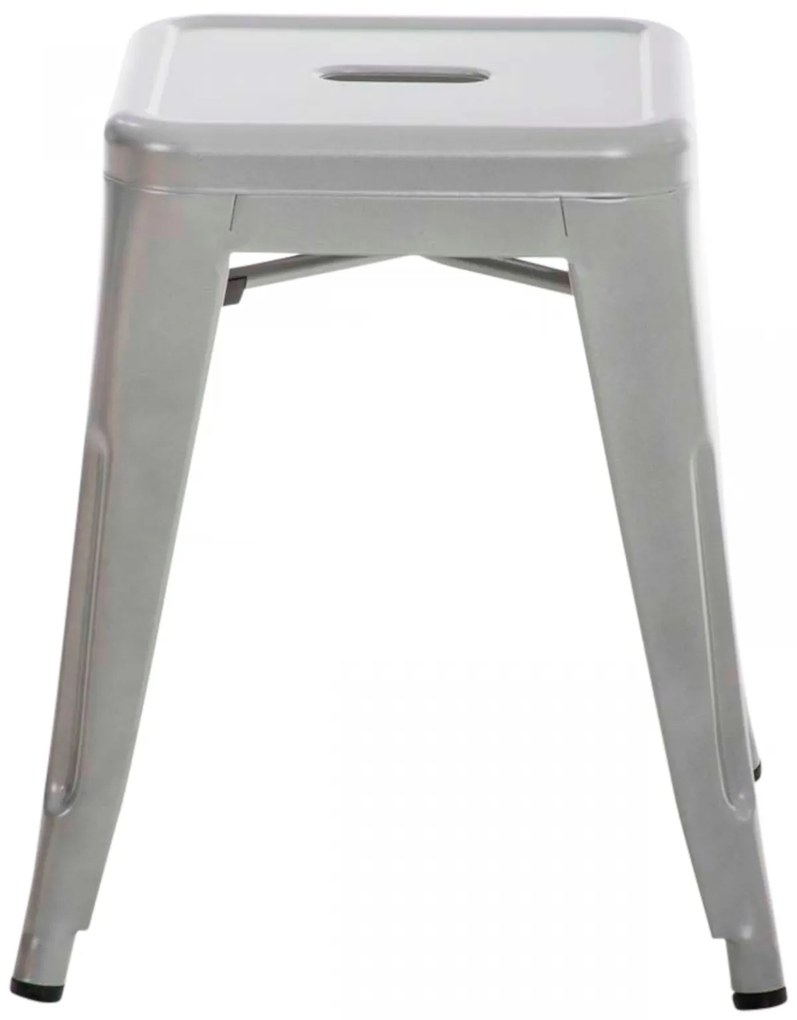 Stohovateľná kovová stolička Arm - Strieborná