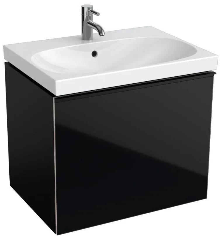 GEBERIT Acanto závesná skrinka pod umývadlo, 1 dvierka, 640 x 475 x 535 mm, čierna, 500.610.16.1