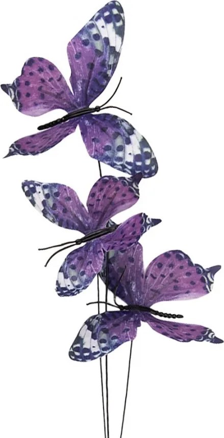 Dekoračná vetvička s fialovými motýlikmi Butterfly - 10*10*65 cm