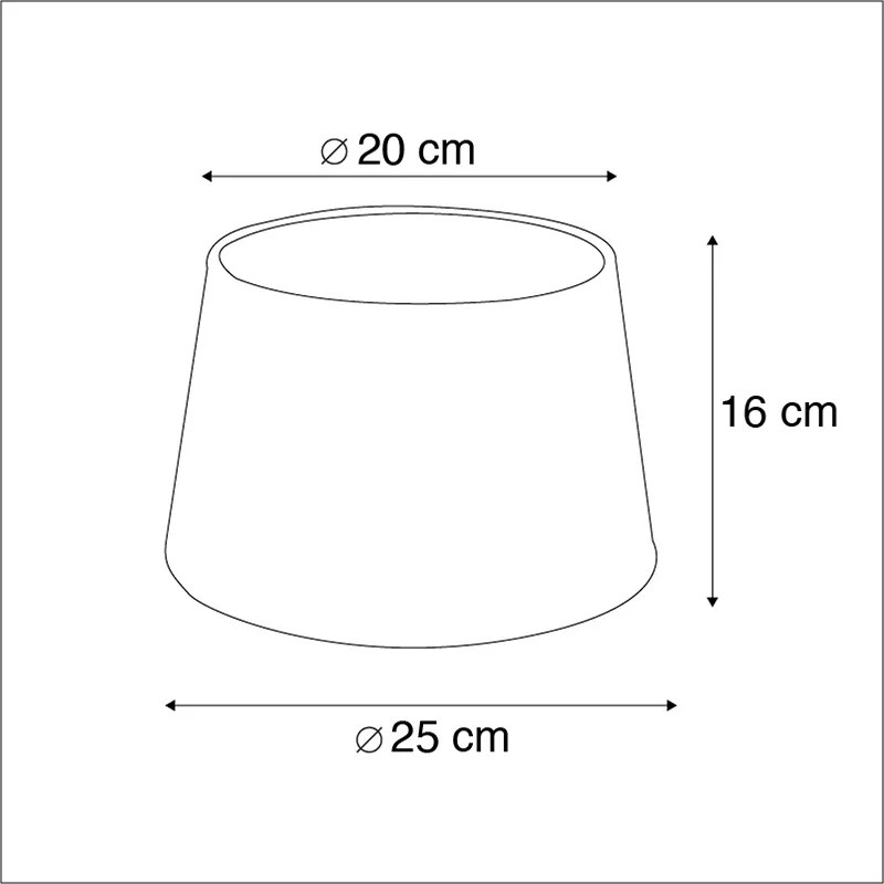 Čierny tienidlo z bavlny so zlatým vnútrom 25/20/16