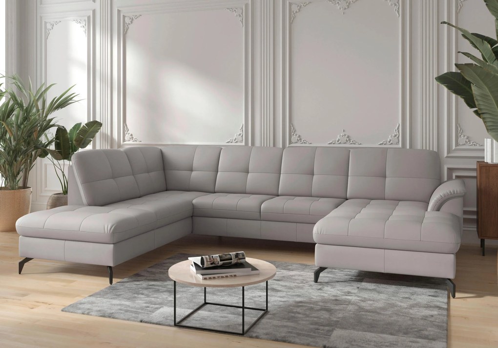 XXXLutz SEDACIA SÚPRAVA, textil, koža, svetlosivá Sit & More - Sedačky - 00014401636C