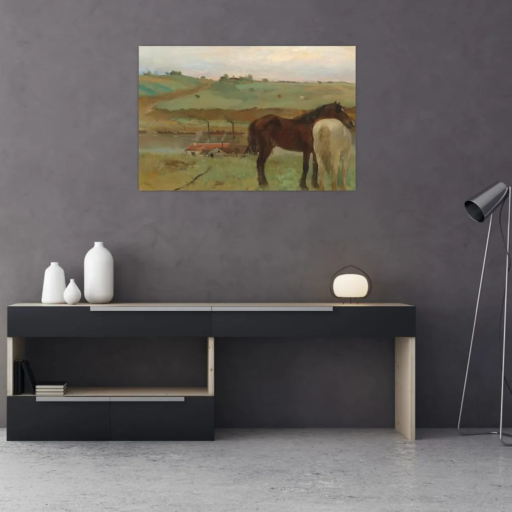 Obraz - Edgar Degas, Horses in a Meadow, reprodukcia (90x60 cm)