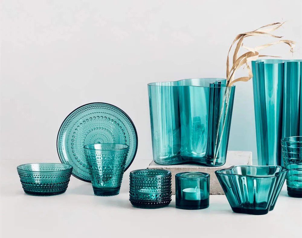 Iittala Svietnik na čajovú sviečku Kastehelmi, seablue