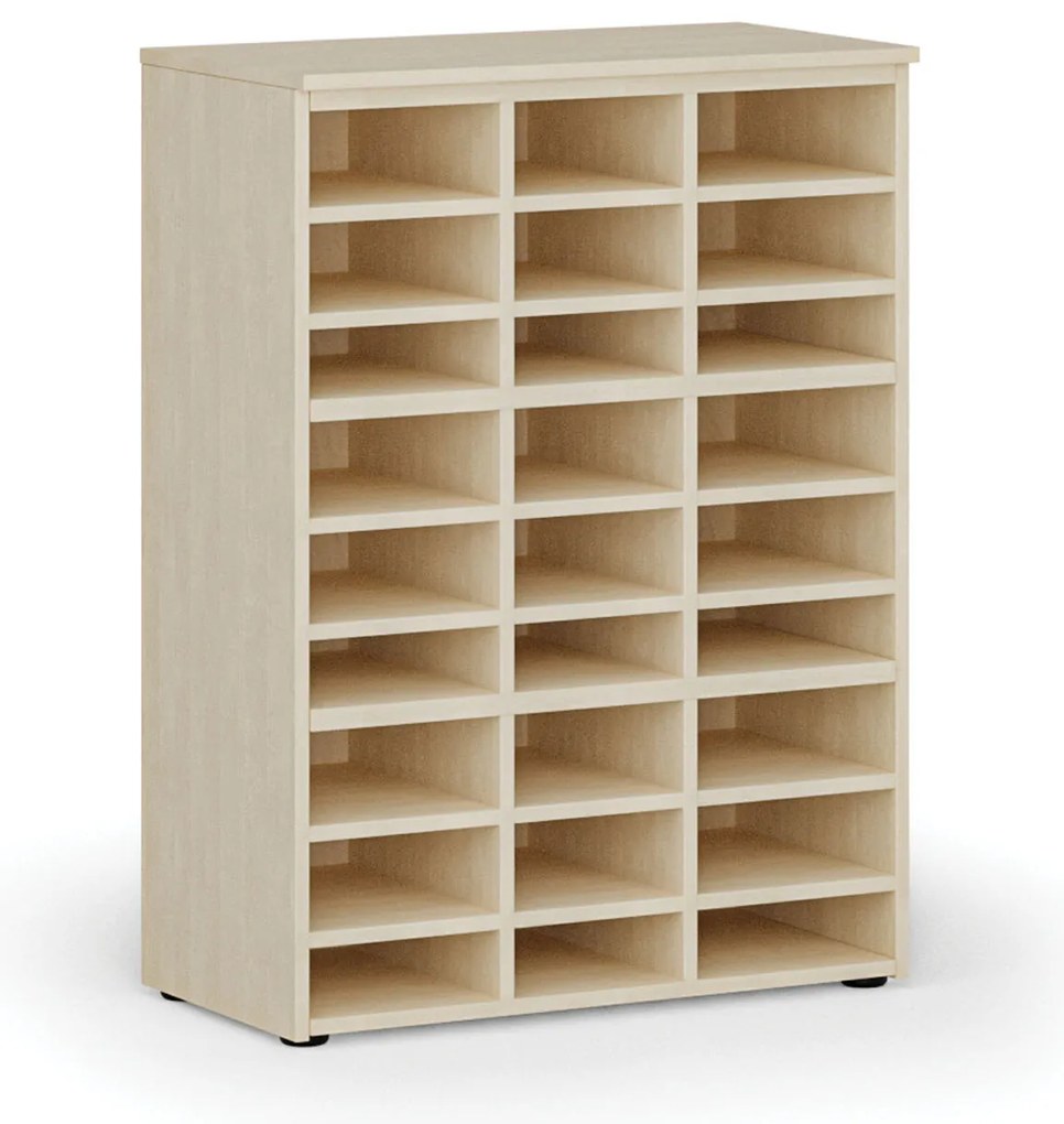 Triediaci regál PRIMO WOOD, 800 x 420 x 1087 mm, 27 priehradok, breza