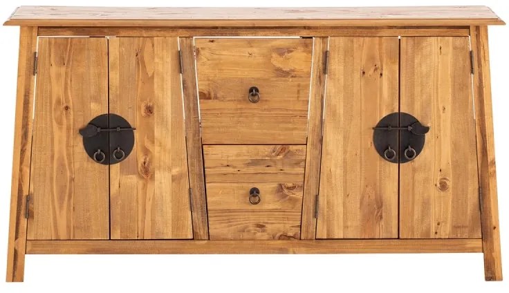 furniture-nabytek.cz - Masívna umývadlová skrinka Rangún z borovice, lakovaná, hnedá – 140×45×75 cm