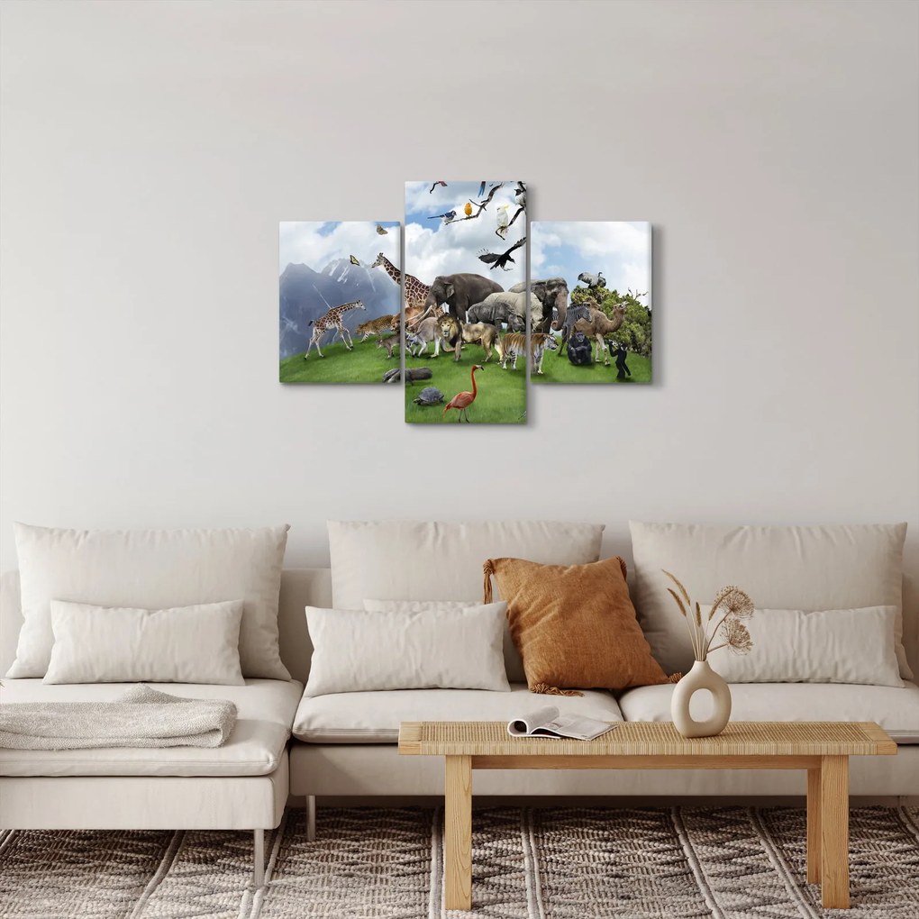 Obraz - Zvieratká na ostrove (90x60 cm)