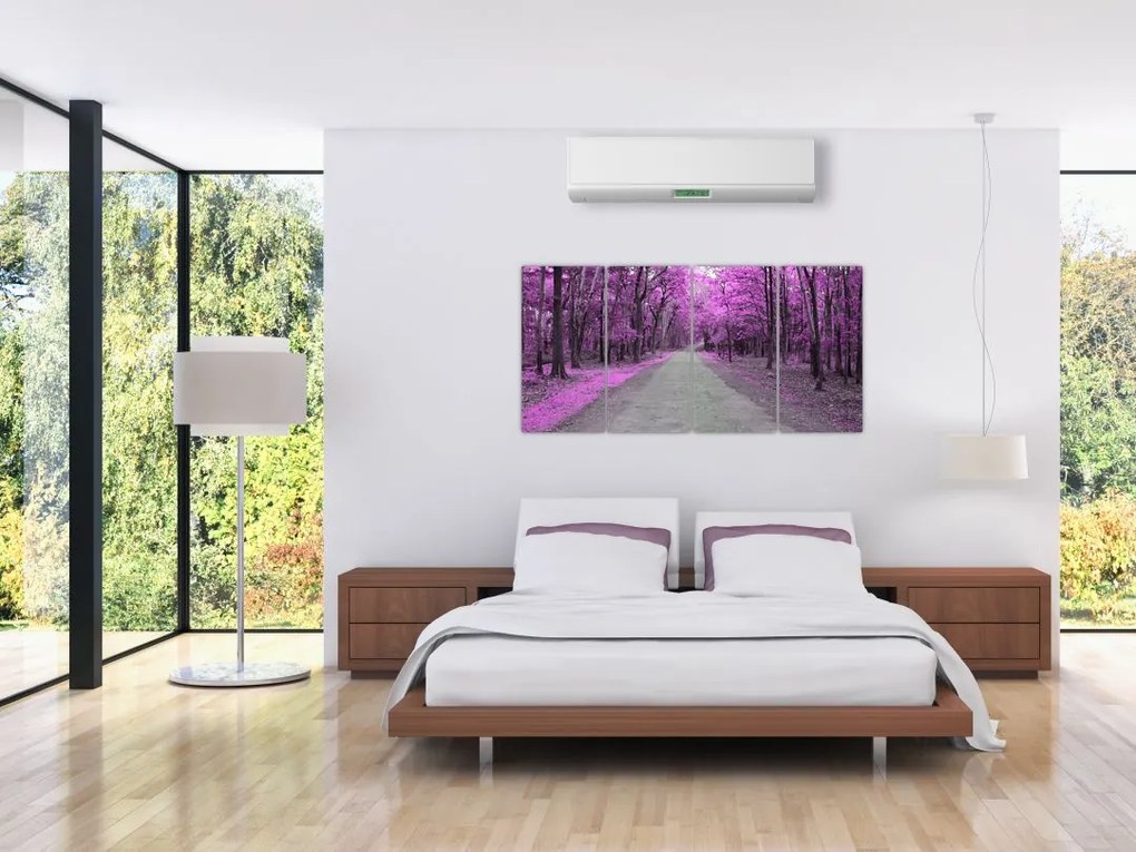 Moderný obraz - fialový les
