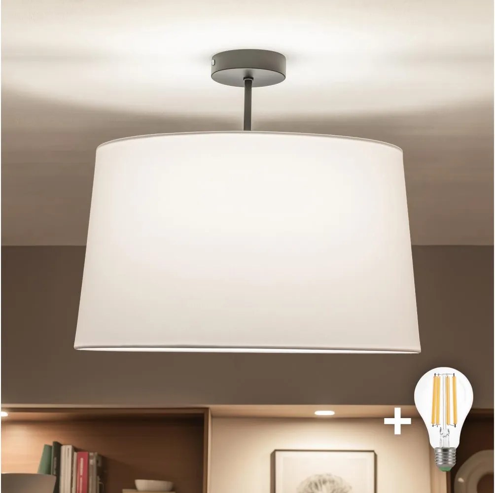 Brilagi - LED Prisadený luster CERIA 1xE27/60W/230V priemer 45 cm čierna/biela