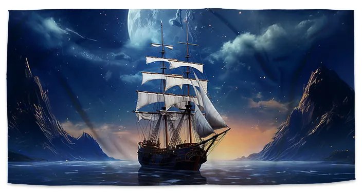 Sablio Uterák Plachetnica medzi horami - 70x140 cm