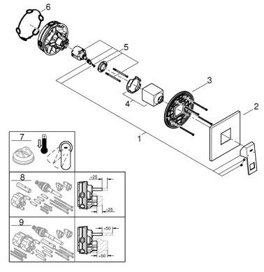 GROHE 24061000 - Sprchová batéria EUROCUBE lesklý chróm