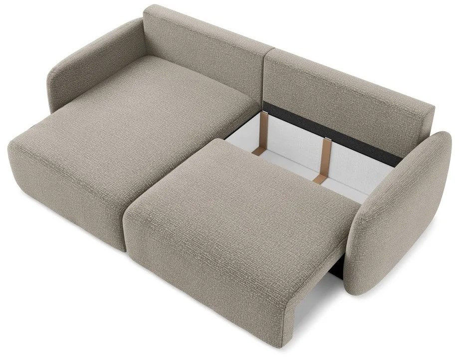 Béžová rozkladacia/s úložným priestorom rohová pohovka (ľavý roh) Kalena – Makamii