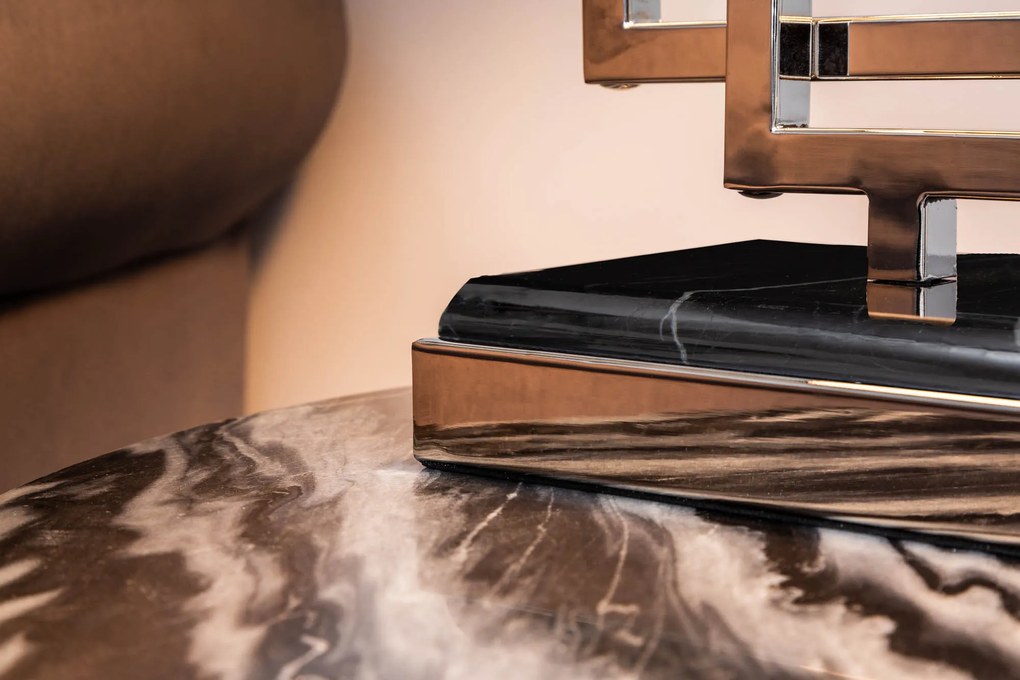 Stolná lampa Leonor 56cm strieborná