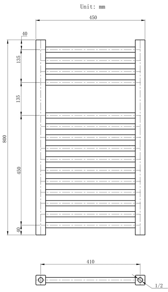 Gamma Erga Proper, vykurovacie teleso 800x450 mm, 428W, biela, ERG-LAV-PROP-8045-WH