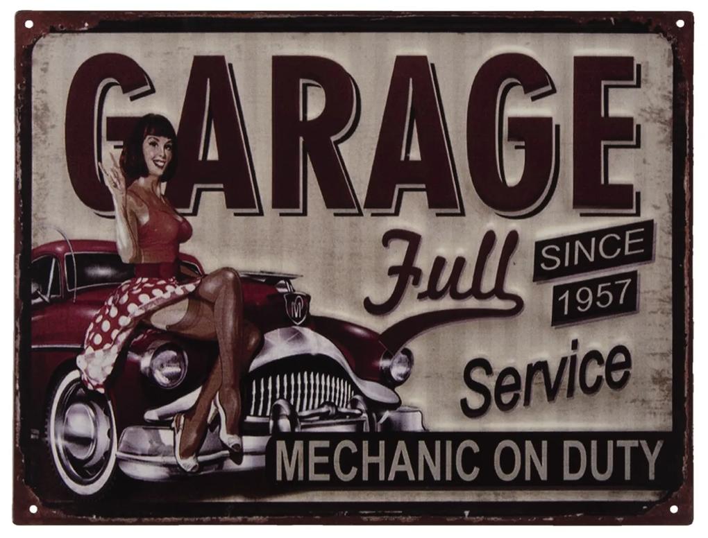 Nástenná kovová ceduľa Garage Full - 33 * 25 cm