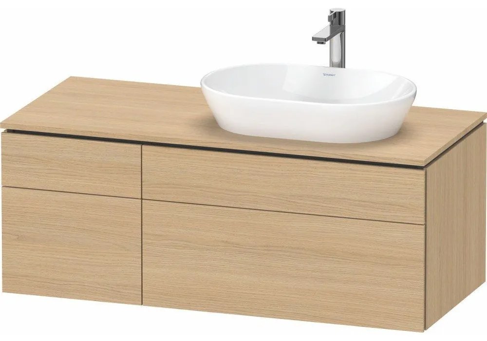 DURAVIT L-Cube závesná skrinka pod umývadlo na dosku (umývadlo vpravo), 4 zásuvky, 1220 x 550 x 482 mm, dub prírodný, LC4874030300000