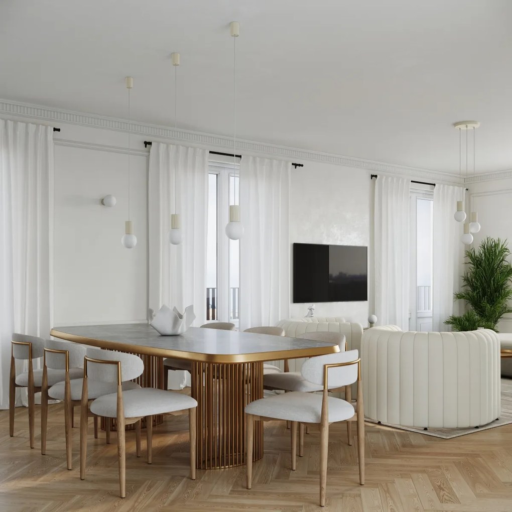 Stolná lampa Halo, 1x biele sklenené tienidlo, be