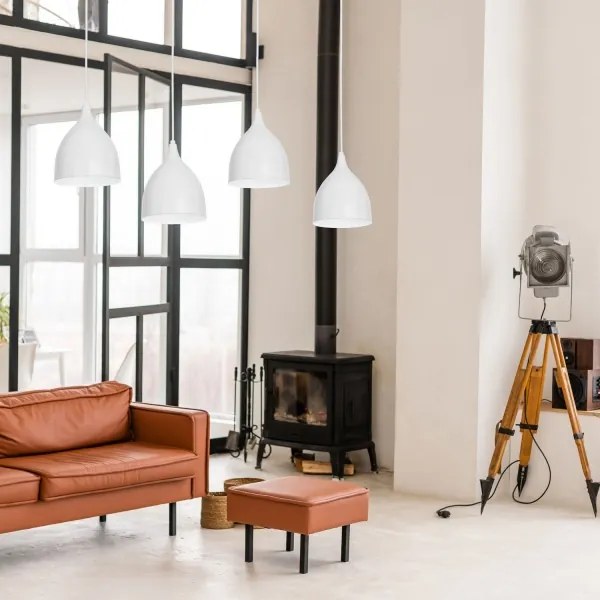 Luster na lanku NOAK 4xE27/15W/230V šedá