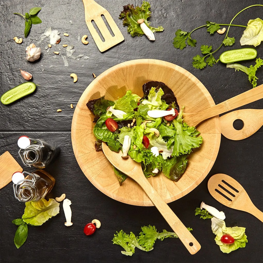 Klarstein Kuchynské príslušenstvo, kuchynské lyžice a obracačky, súprava 6 kusov, ekologické, bambus