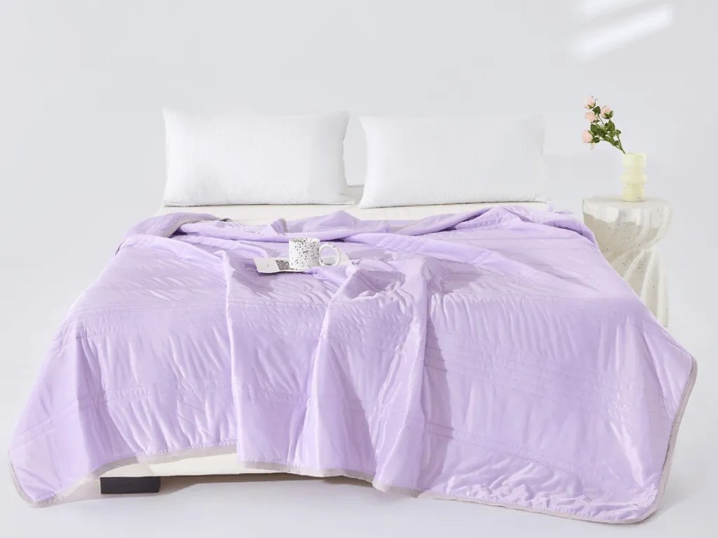 Chladiaca letná prikrývka CELIA, fialová Rozmer: 200 x 220 cm