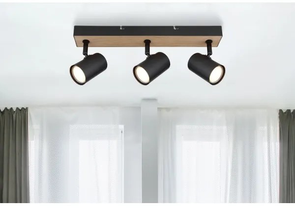 Globo 57911-3BW - Bodové svietidlo ROBBY 3xGU10/35W/230V čierna/hnedá