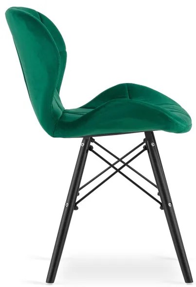 Set dvoch jedálenských stoličiek LAGO zelené (čierne nohy) 2ks