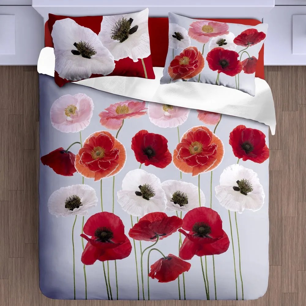 Gipetex Natural Dream 3D talianské obliečky 100% bavlna Poppies - 140x220 / 70x90 cm