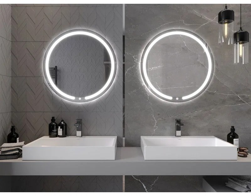Mexen Rose, LED kúpeľňové zrkadlo s podsvietením 70x70 cm, 6000K, ochrana proti zahmlievaniu, 9810-070-070-611-00