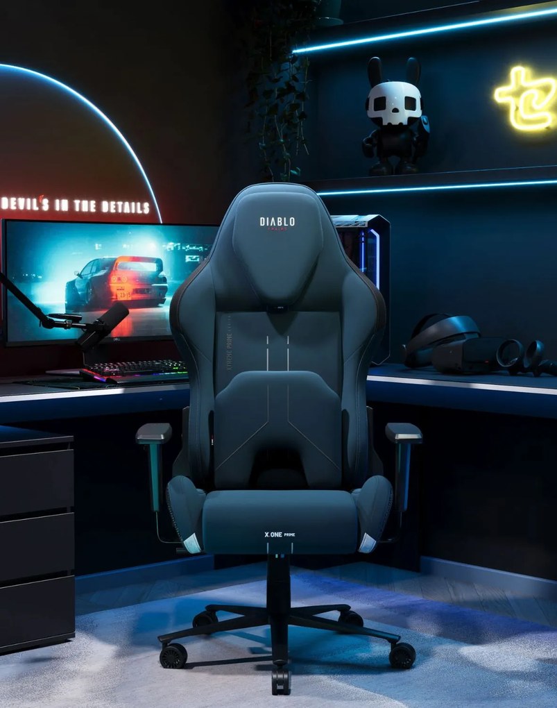 Herná stolička s chladiacim sedadlom modrá Diablo X-One Prime Meta Ocean