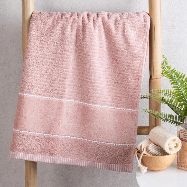 Froté osuška TEO púdrovo ružová 70 x 140 cm