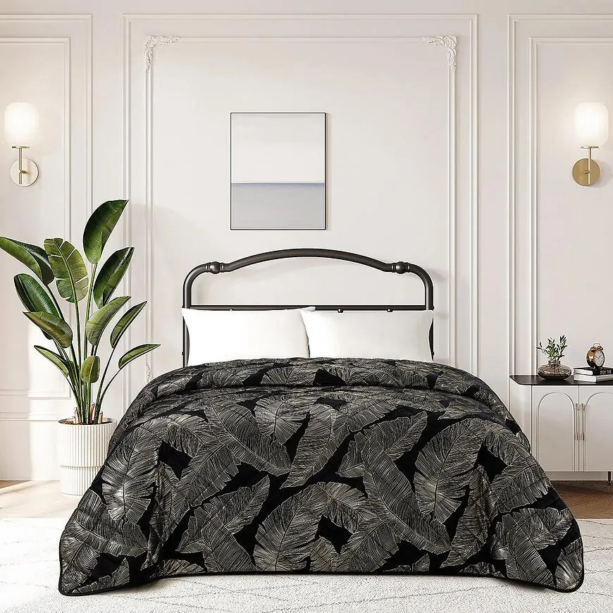 Prikrývka na posteľ Klaudia RQ-198 220x250 cm čierna