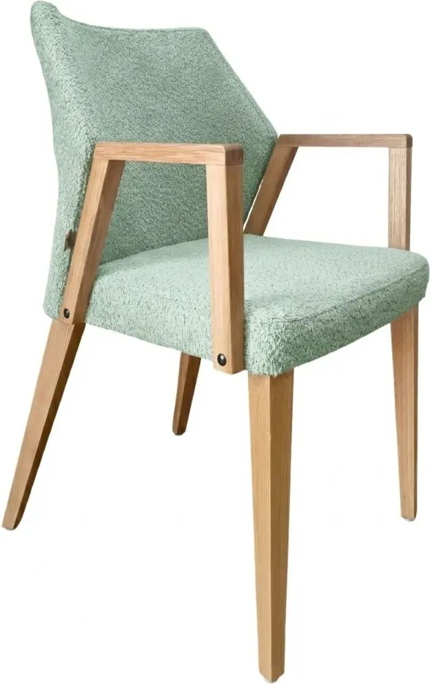 Čalúnené polo-kreslo ZORA s dubovými nohami a podrúčkami, 56x60x87 cm Catch-Me13