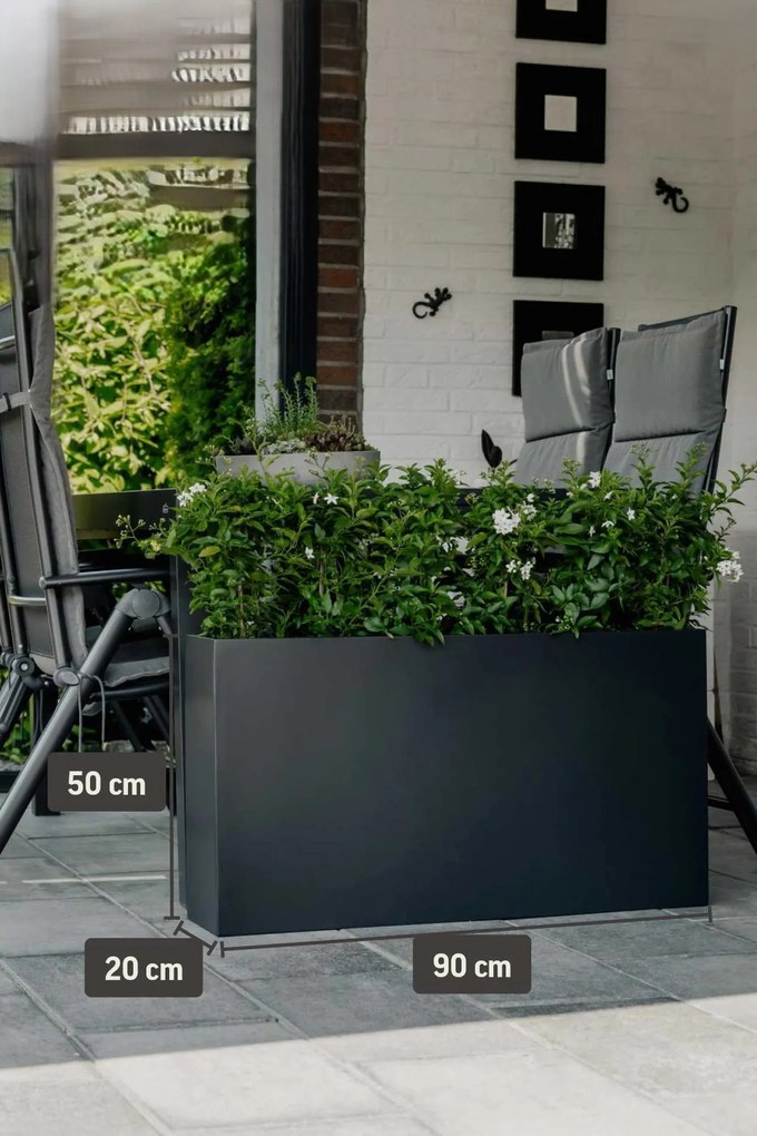 Kvetináč ELEMENTO SLIM, sklolaminát, šírka 90 cm, antracit