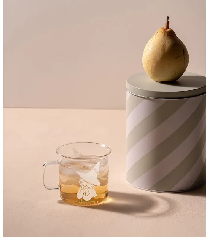 Sklenený hrnček Snufkin 0,35l, bielo-číry