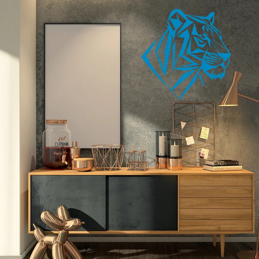 Veselá Stena Samolepka Profil Tigra Farba: zelená, Veľkosť: 80 x 80 cm
