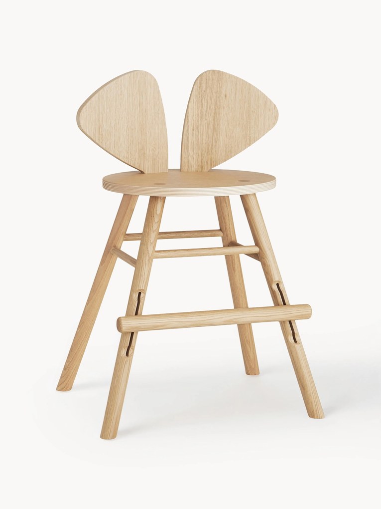 Detská vysoká stolička z dubového dreva Mouse Junior