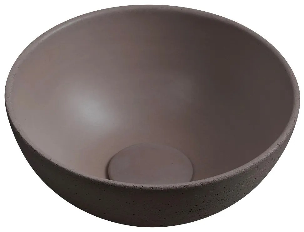 Sapho Sapho, MINOR betónové umývadlo na dosku, priemer 26cm, tmavo hnedá, MR26015