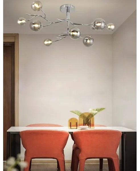 Brilagi - LED prisadený luster MISTEL 9xG9/3W/230V čierny chróm/dymová