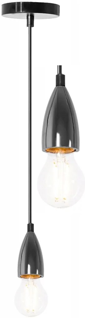 Toolight Toolight, stropné závesné svietidlo 1xE27, APP357-1CP, čierny chróm, OSW-08423