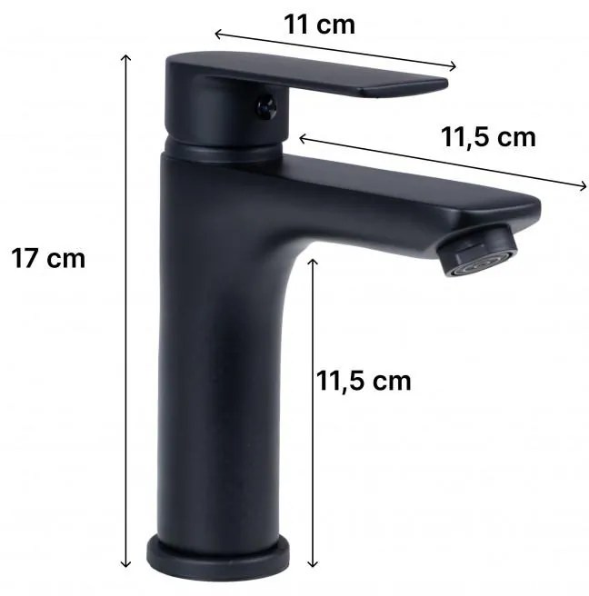 Erga Elena, umývadlová batéria h-170, čierna matná, ERG-YKA-BU.ELENA24-BLK