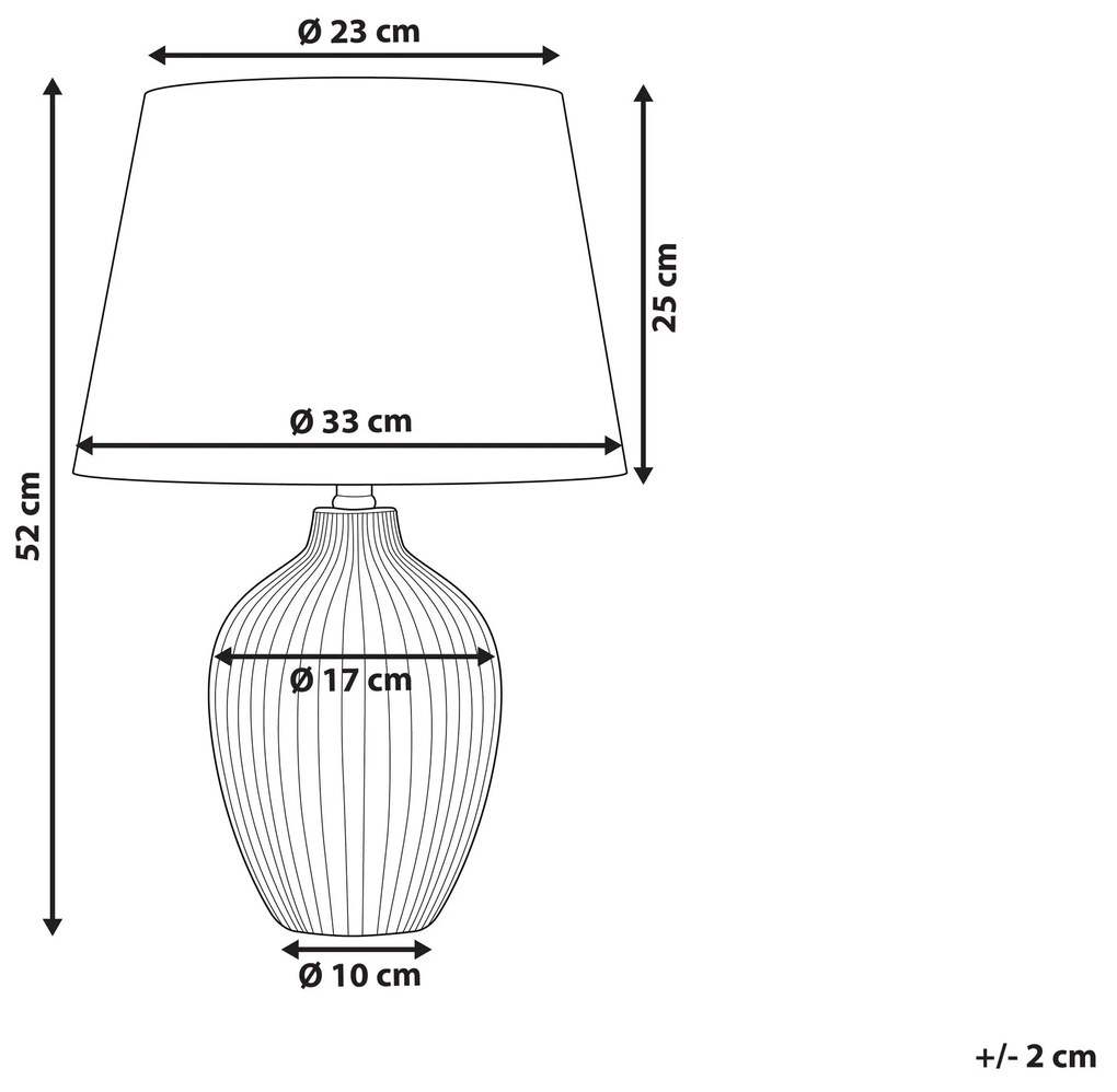 Keramická stolná lampa hnedá FERGUS Beliani