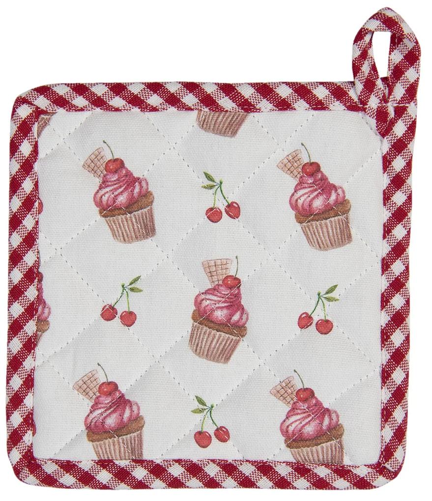 Bavlnená podložka pod riad pre deti Cherry Cupcake - 16 * 16 cm